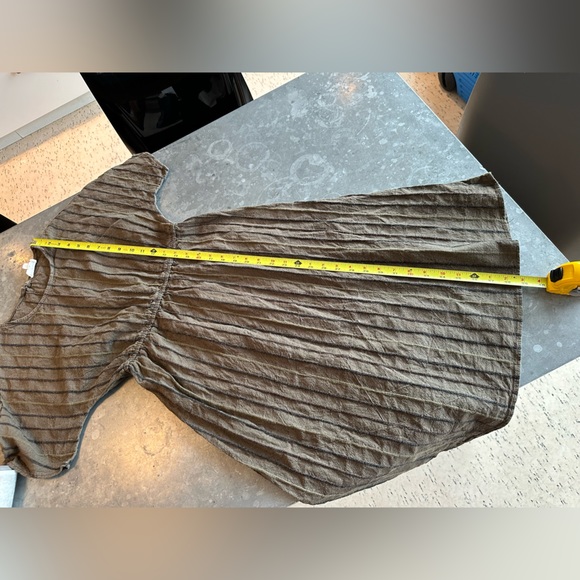 SOLD- Orange Creek Cotton/Linen Blend Textured Striped Dress Size S - Picture 11 of 12